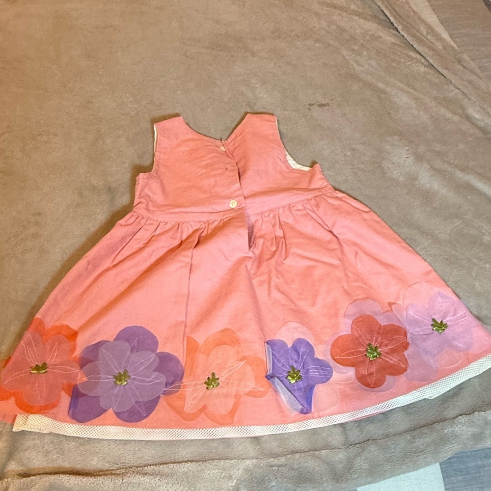 Baby Gap Floral Pink and Purple Kids Formal Dress, 12-18 mo.
